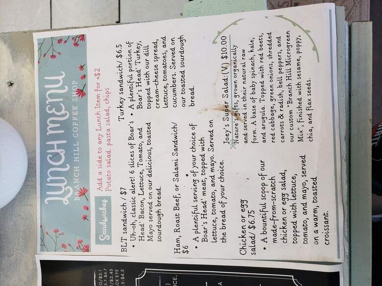 Branch Hill Coffee - Loveland, OH menu_pic