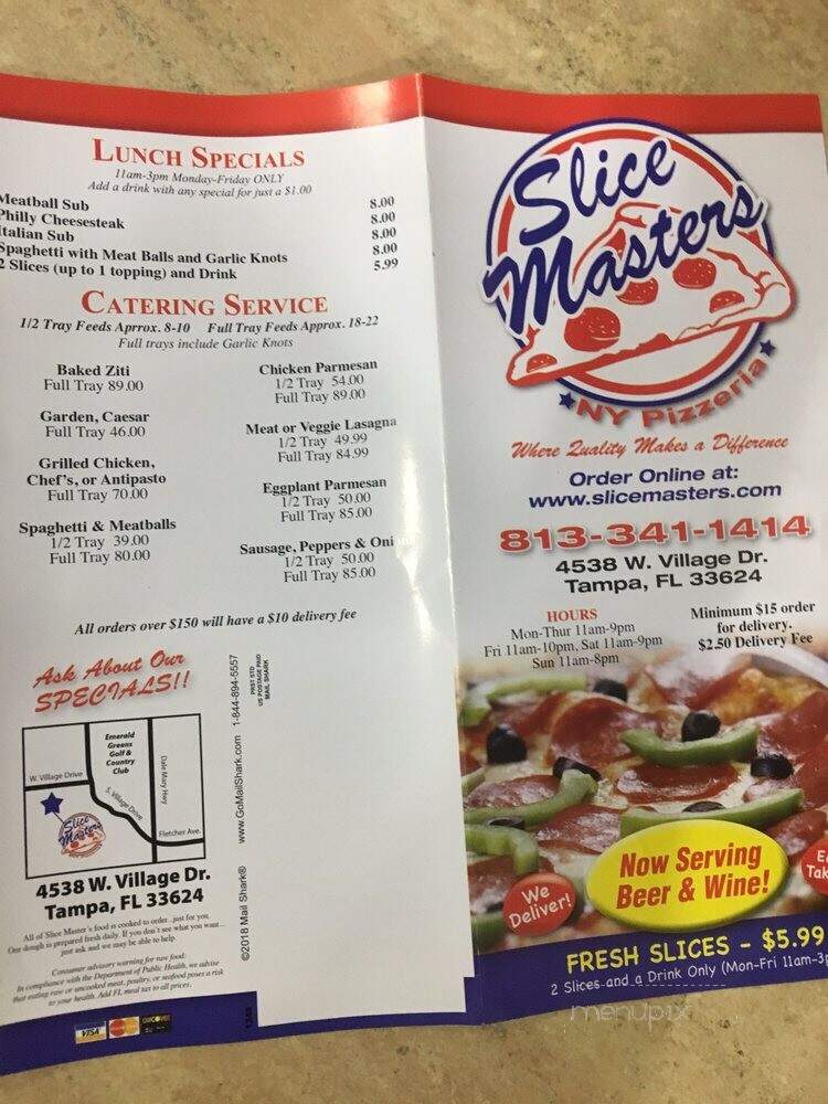 Slice Masters - Tampa, FL menu_pic