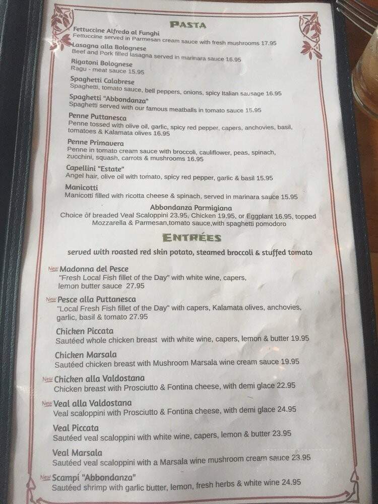 Abodanza - Key West, FL menu_pic