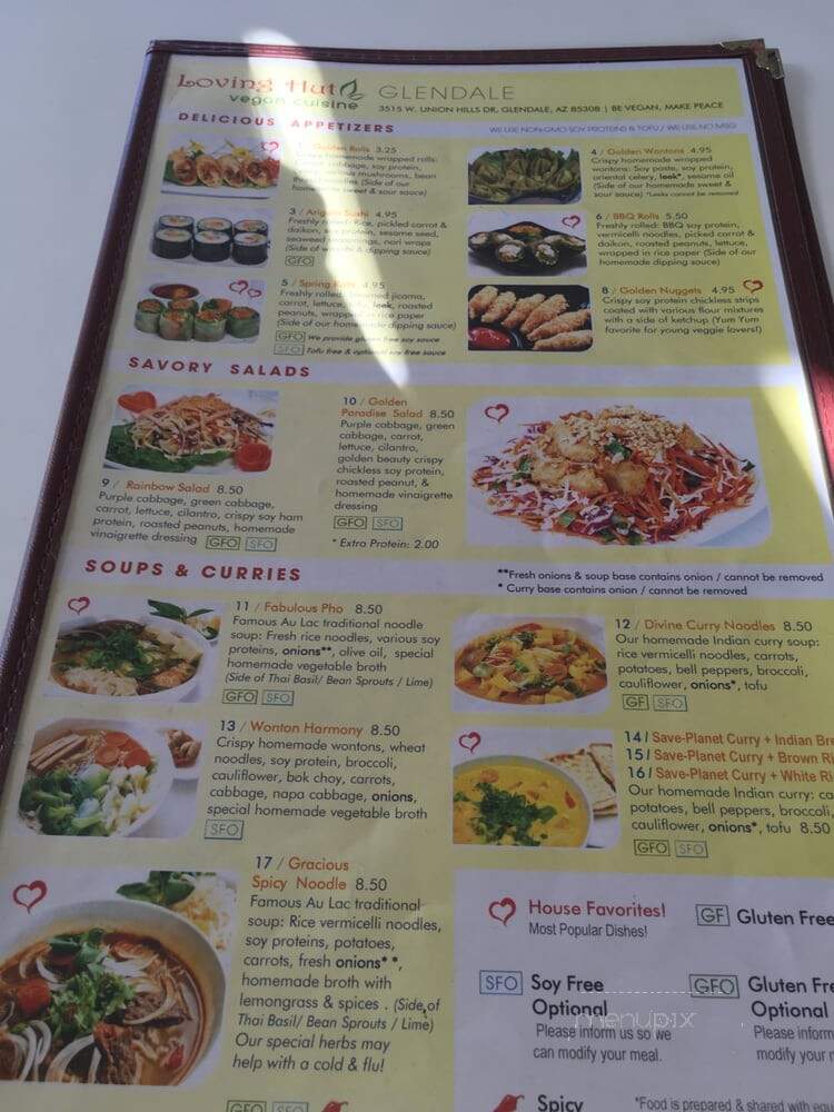Loving Hut - Vegan Restaurant - Glendale, AZ menu_pic