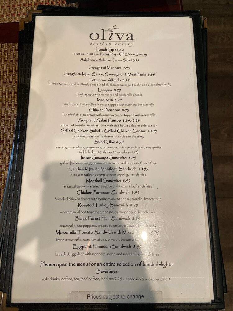 Oliva Italian Eatery - Keller, TX menu_pic