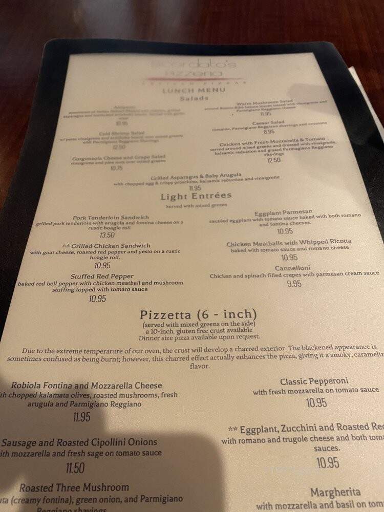 Pizzeria Vivace - Tucson, AZ menu_pic