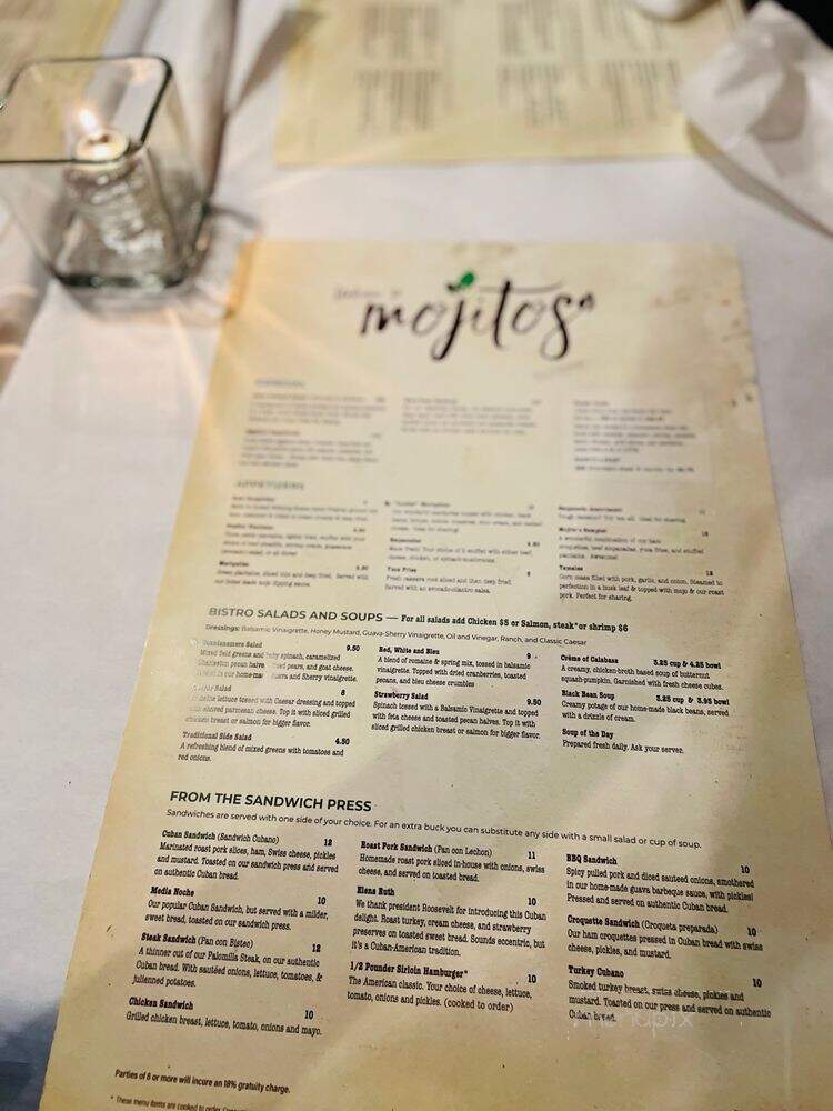 Mojito's Cuban-American Bistro - Norcross, GA menu_pic