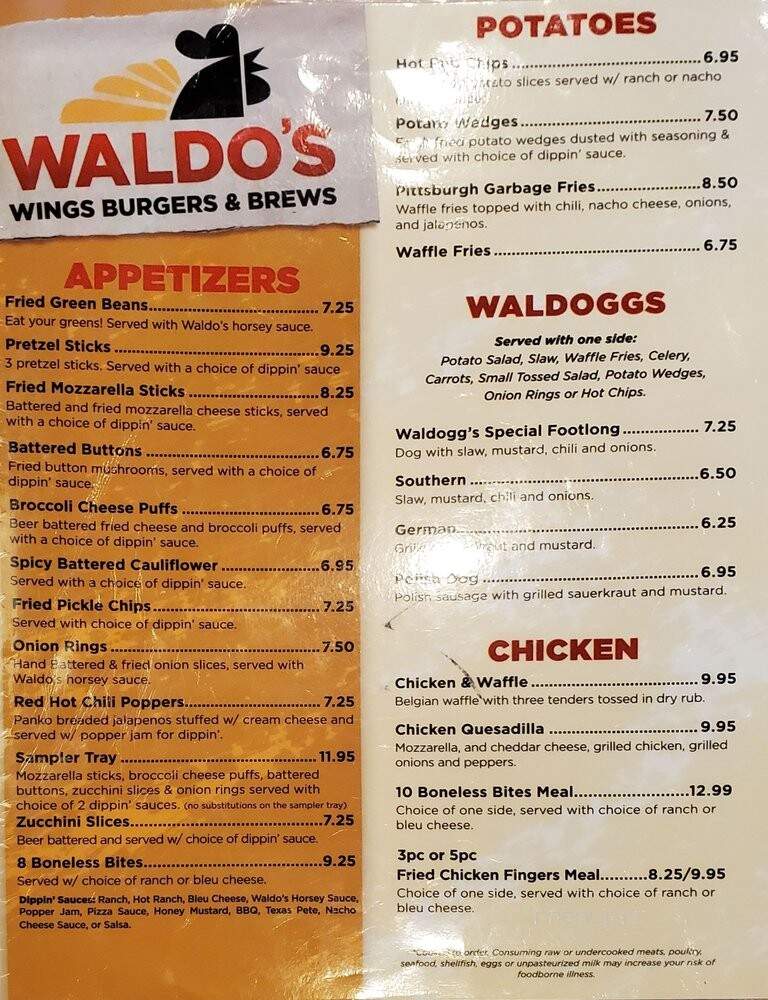 Waldo's Wings - Winston Salem, NC menu_pic