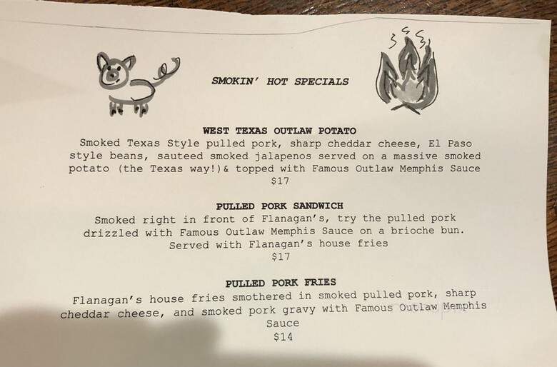 Flanagan's Irish Pub - Grand Rapids, MI menu_pic