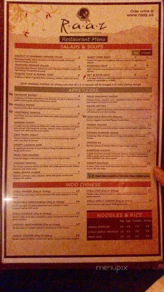 Raaz - Jersey City, NJ menu_pic