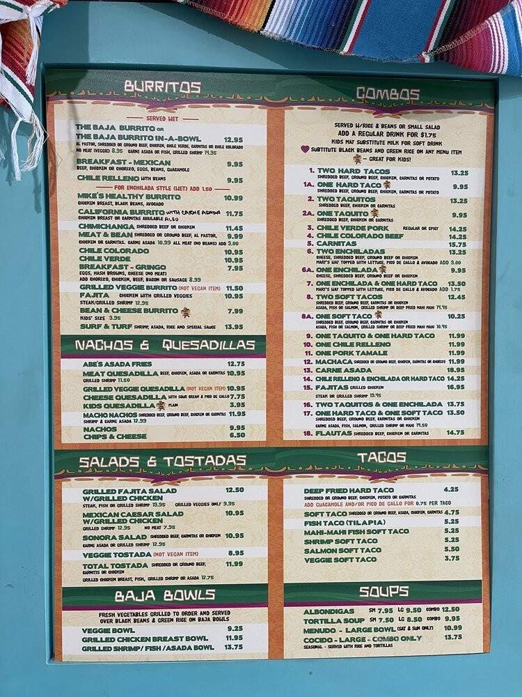 Baja Sonora - Long Beach, CA menu_pic