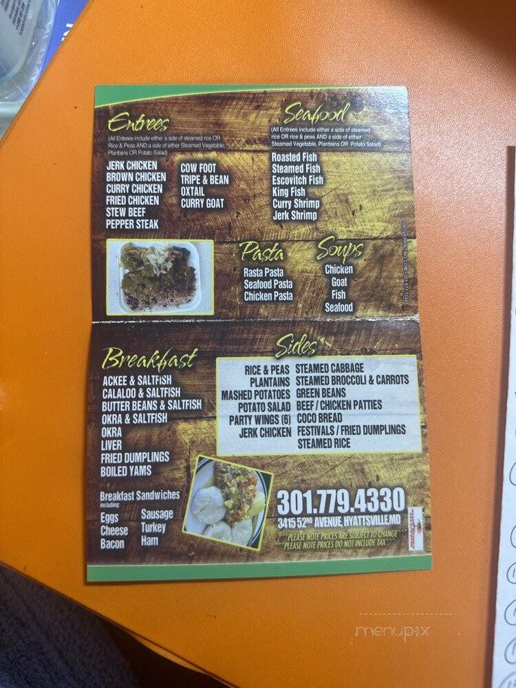 Gee's - Hyattsville, MD menu_pic