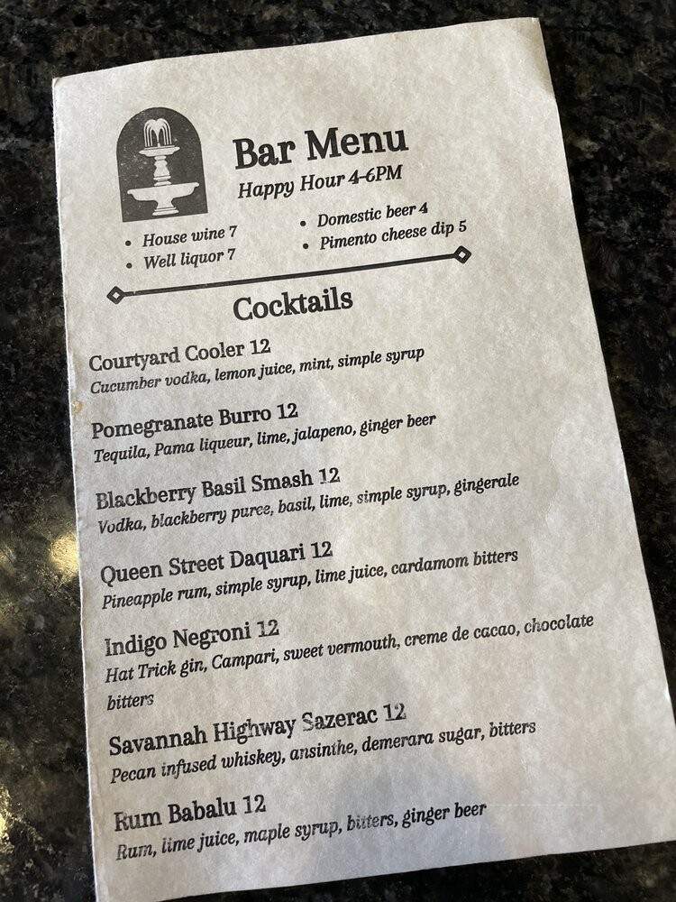 Barbadoes Room - Charleston, SC menu_pic