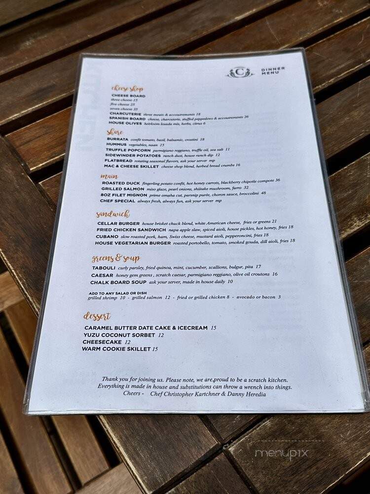 The Cellar - San Clemente, CA menu_pic