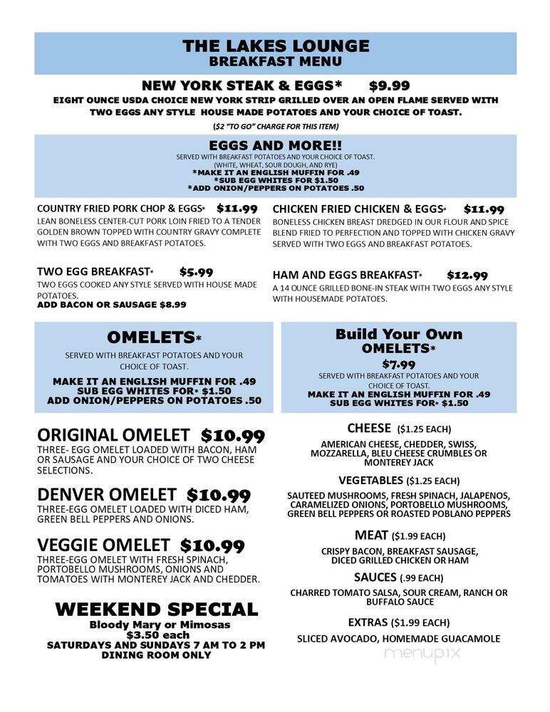 Lakes Lounge - Las Vegas, NV menu_pic
