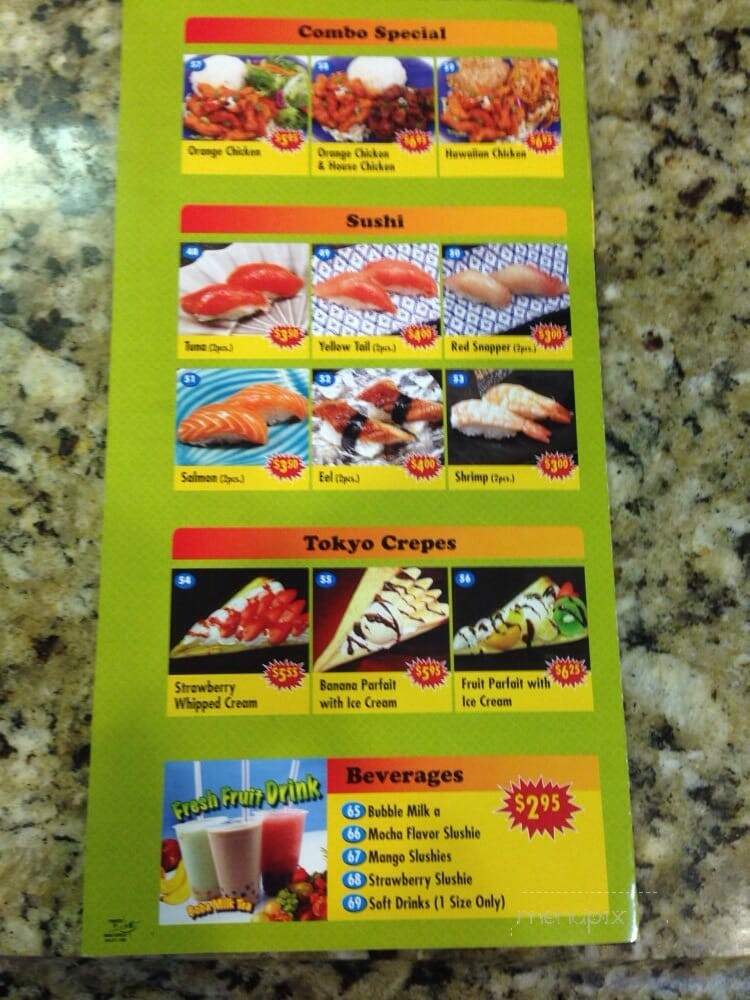 Toyko Sushi & BBQ - Hemet, CA menu_pic