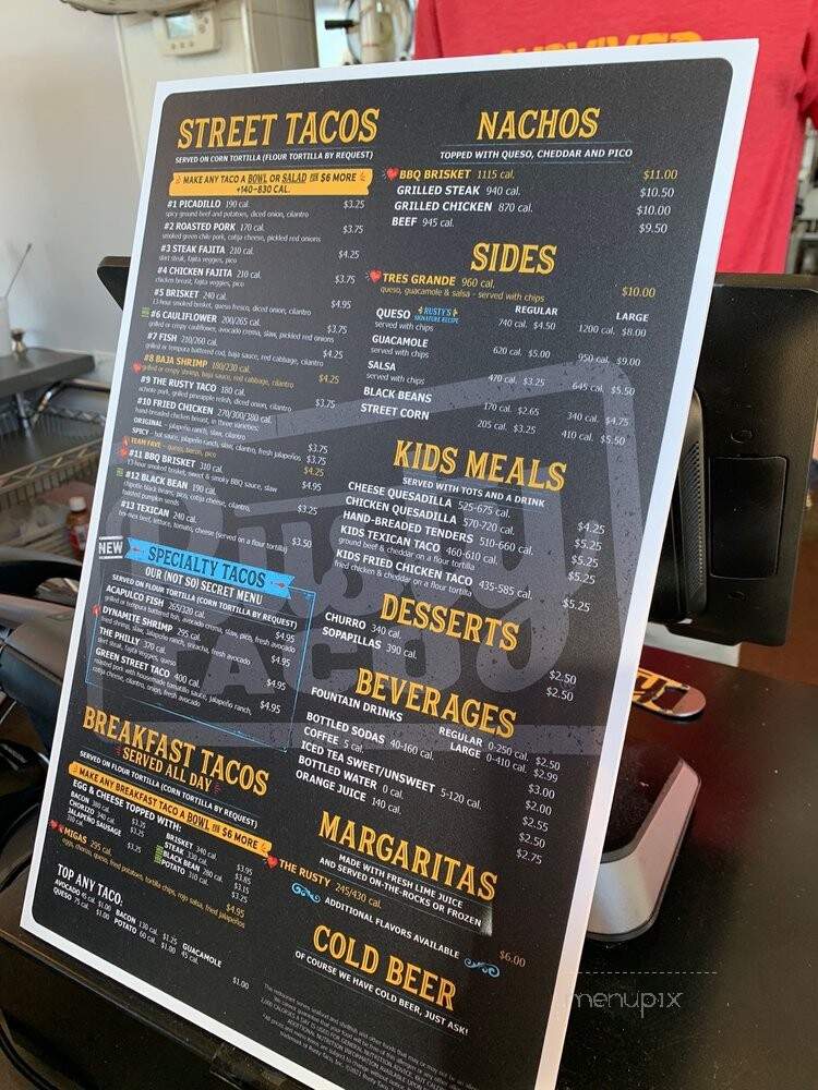Rusty Taco - Dallas, TX menu_pic