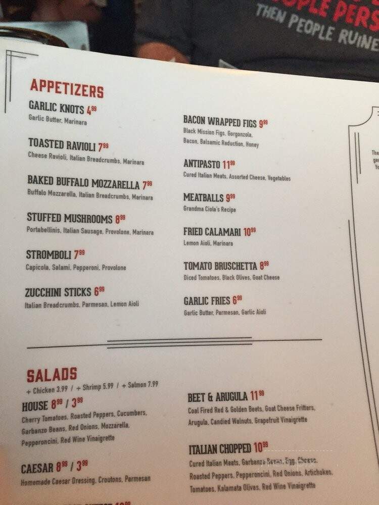 Tony C's Coal Fired Pizza - Austin, TX menu_pic