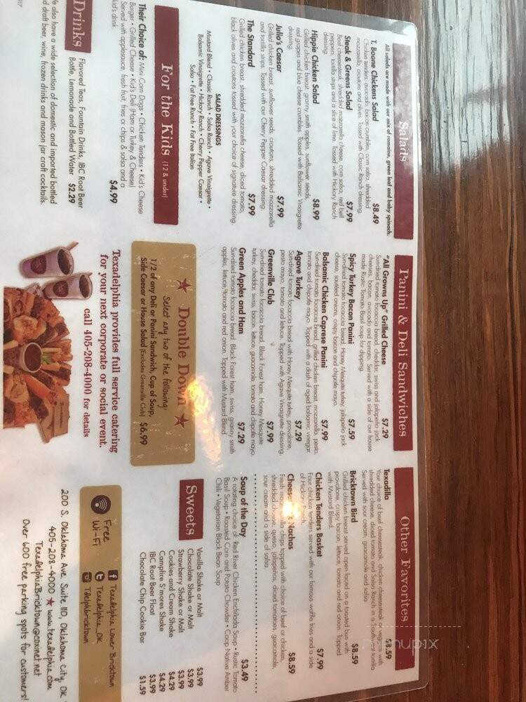 Texadelphia Social Grill - Oklahoma City, OK menu_pic