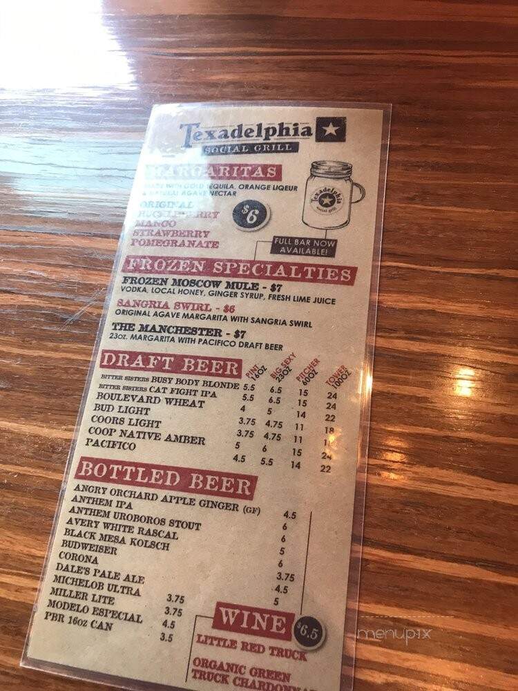 Texadelphia Social Grill - Oklahoma City, OK menu_pic