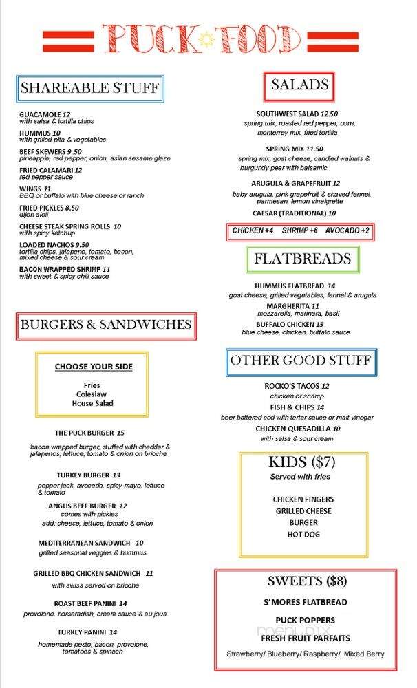 Puck - Doylestown, PA menu_pic