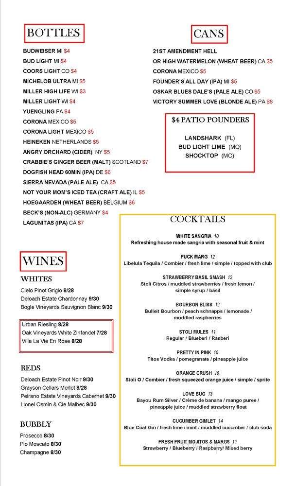 Puck - Doylestown, PA menu_pic