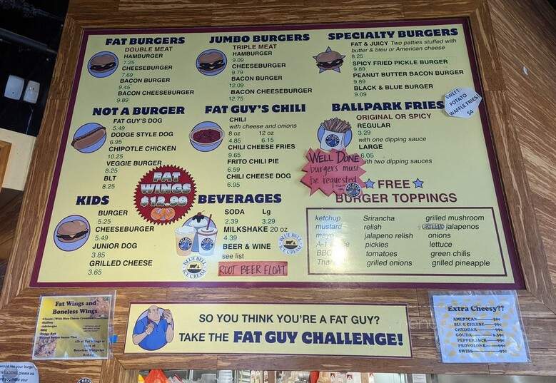 Fat Guy's Burger Bar - Tulsa, OK menu_pic