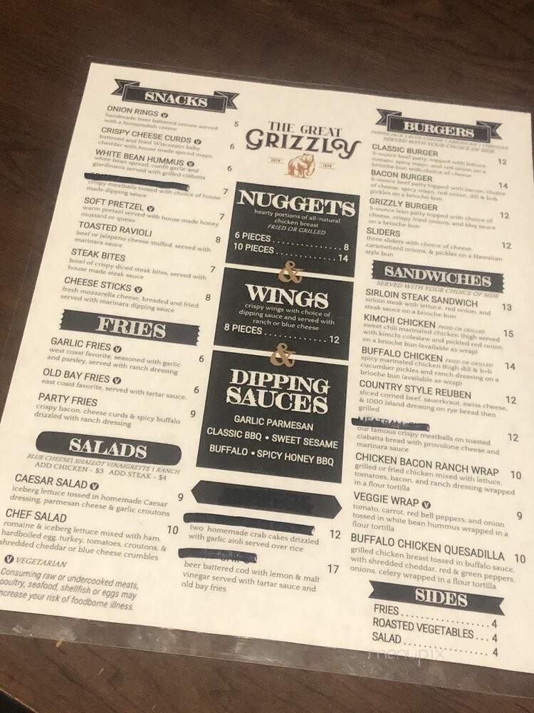 Great Grizzly Bear - Saint Louis, MO menu_pic