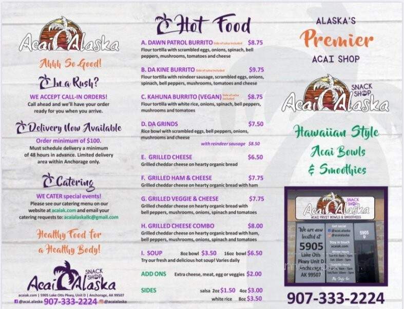 Acai Alaska - Anchorage, AK menu_pic