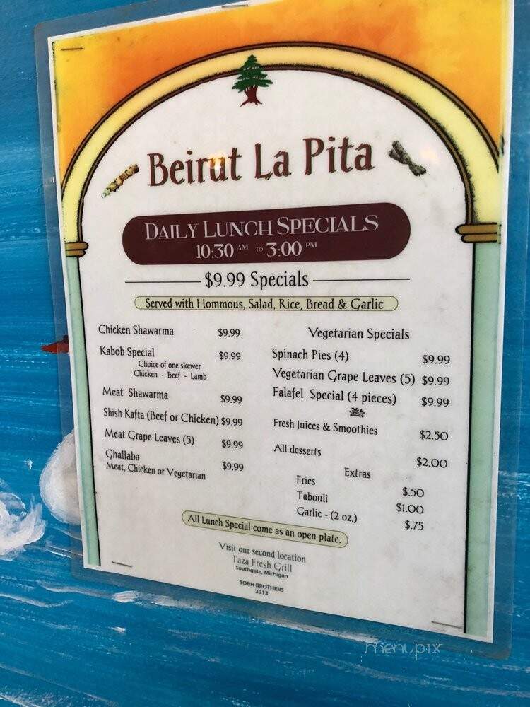 Blue Lake - Belleville, MI menu_pic