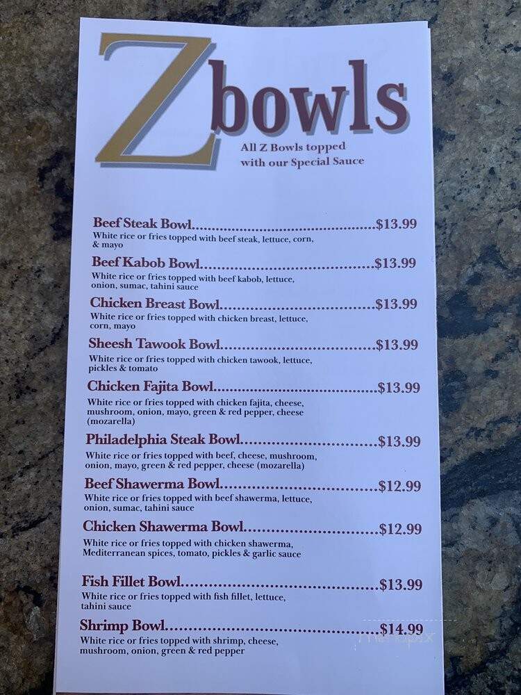 Zait and Zaatar - Anaheim, CA menu_pic