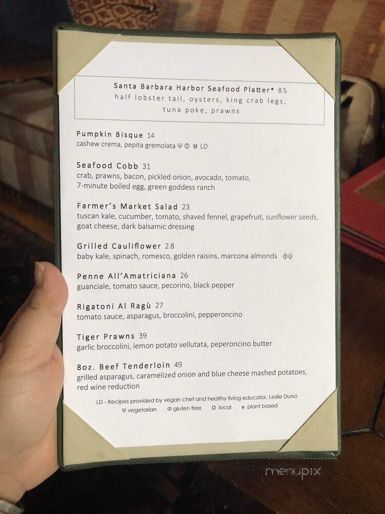 Tydes Restaurant - Santa Barbara, CA menu_pic