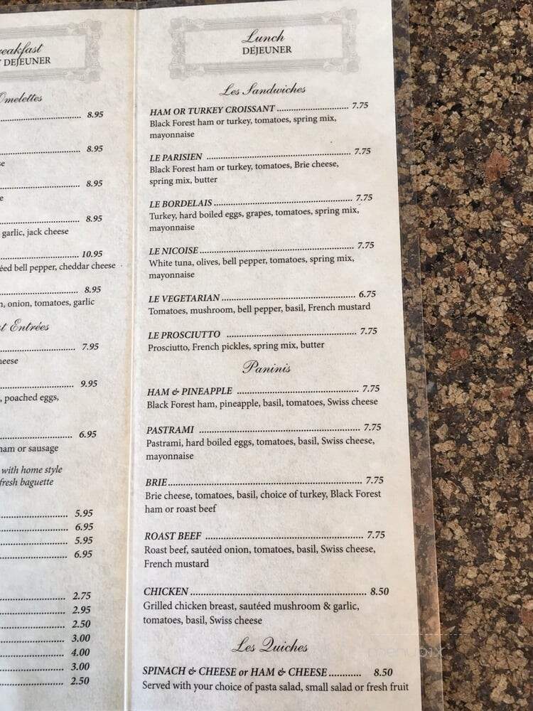 French Bakery - Carlsbad, CA menu_pic