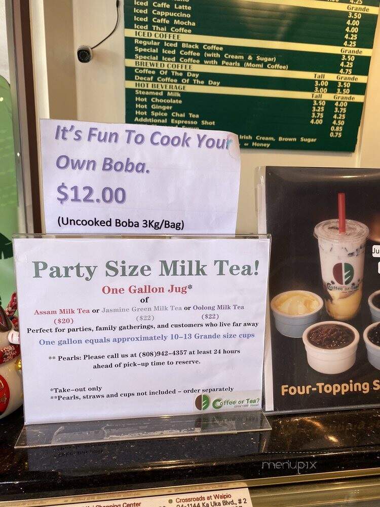 Coffee Or Tea - Honolulu, HI menu_pic