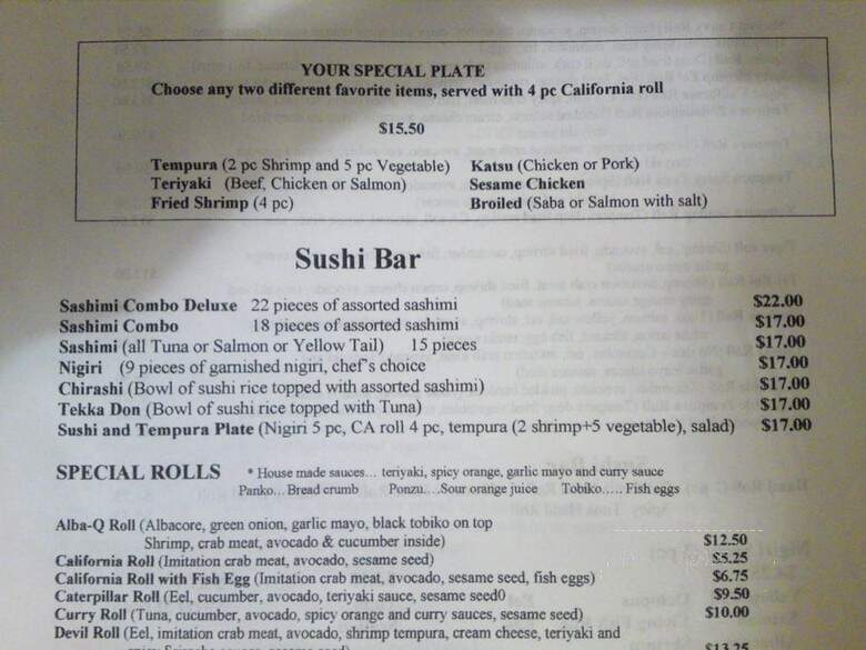 Sushi Garden ll - Turlock, CA menu_pic