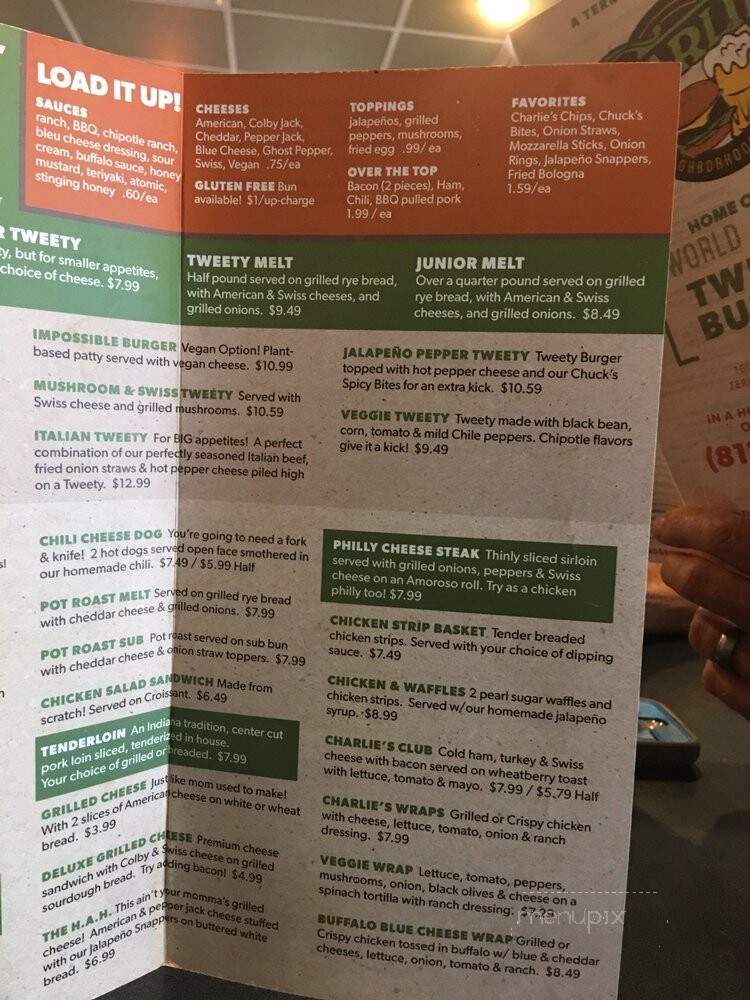Charlie's - Terre Haute, IN menu_pic