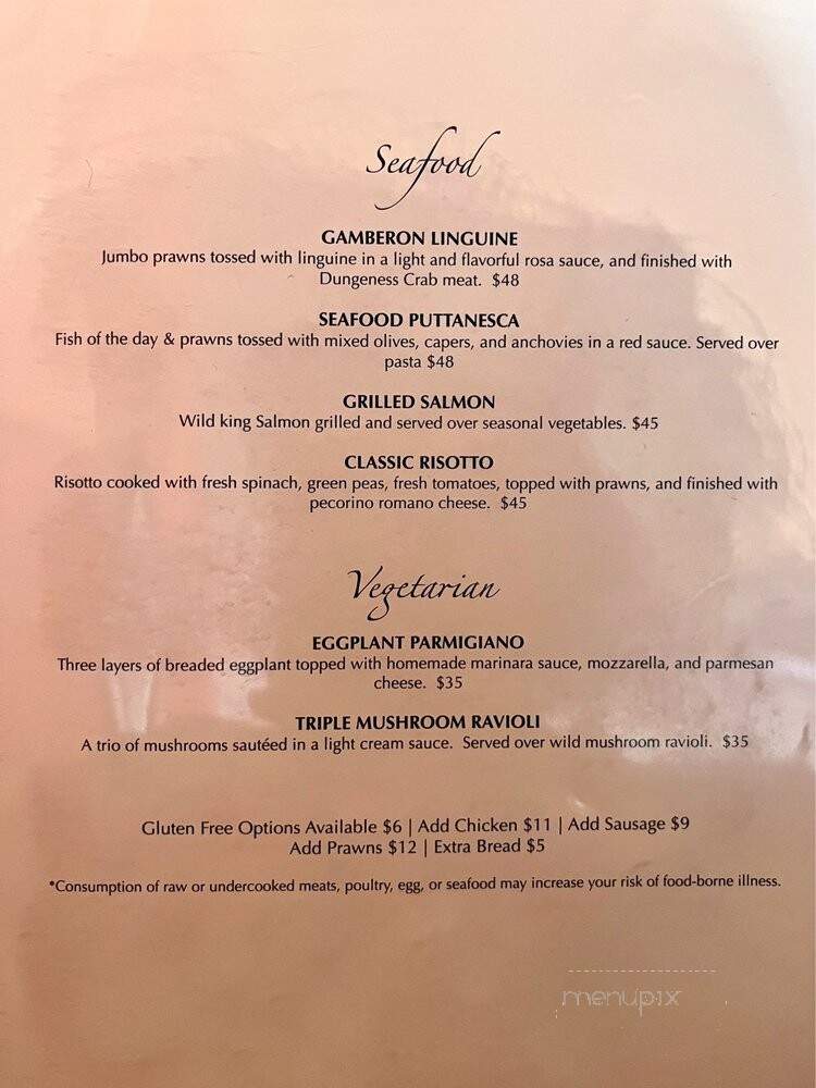 Pasta Nova - Woodinville, WA menu_pic
