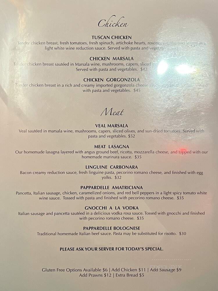 Pasta Nova - Woodinville, WA menu_pic