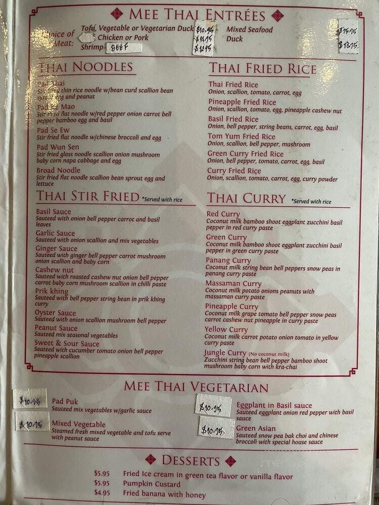 Mee Thai - Brooklyn, NY menu_pic