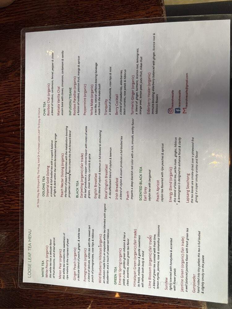 Teavolve Cafe & Lounge - Baltimore, MD menu_pic