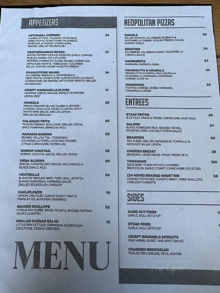 Mesa - Costa Mesa, CA menu_pic