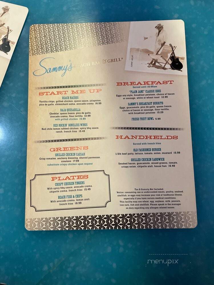 Sammy's Beach Bar & Grill - Las Vegas, NV menu_pic