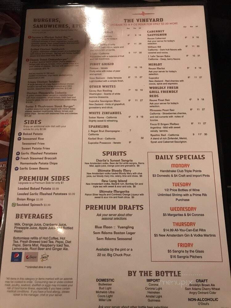Charlie Brown's Steakhouse - Union, NJ menu_pic