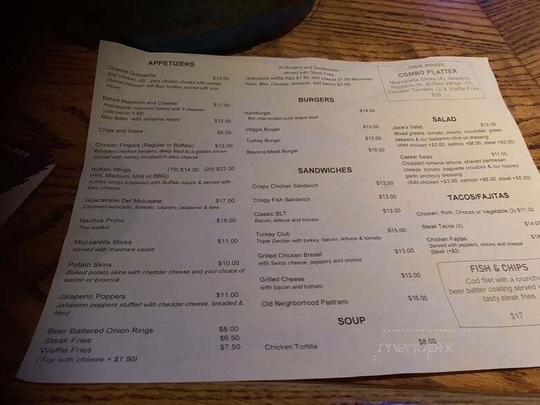 Josie Woods - New York, NY menu_pic