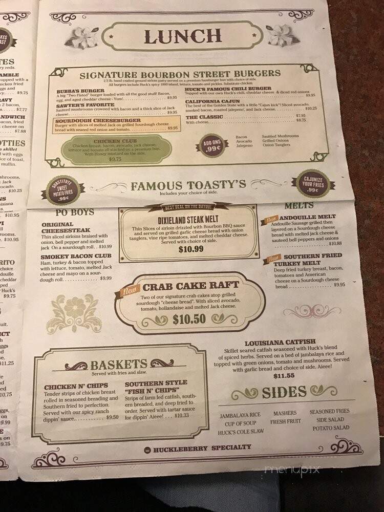 Huckleberry's - Modesto, CA menu_pic