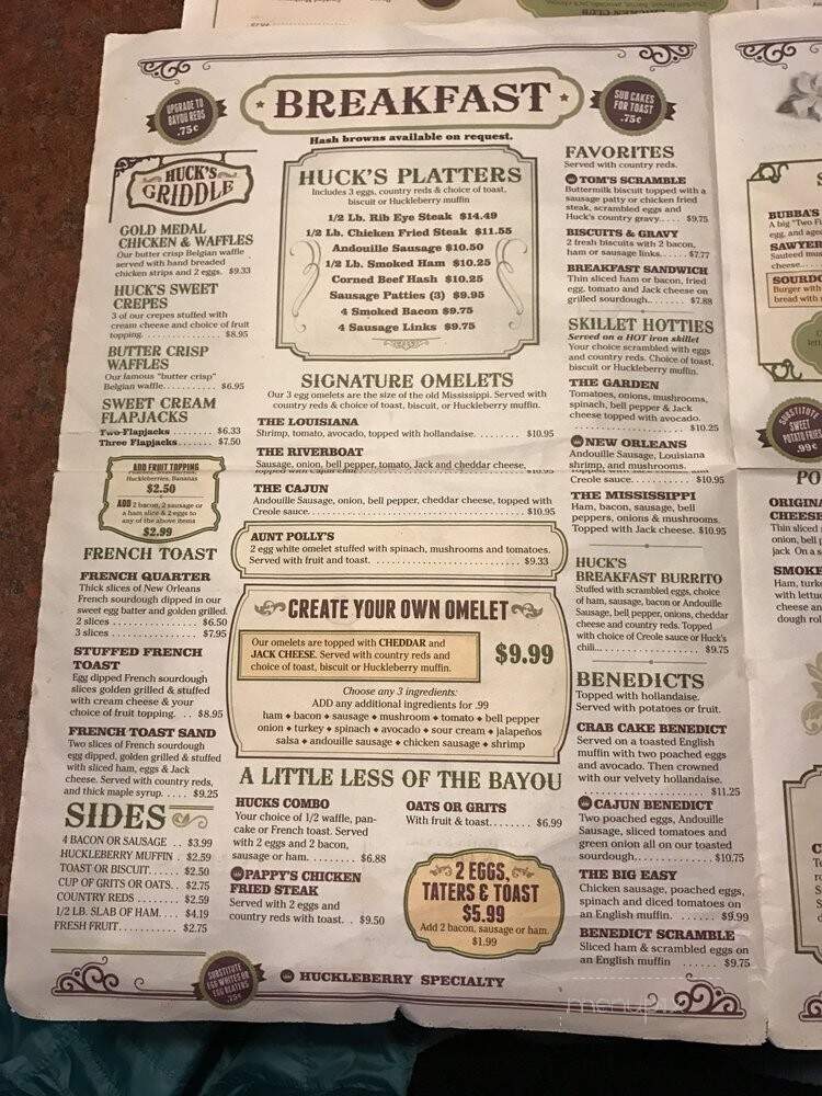 Huckleberry's - Modesto, CA menu_pic