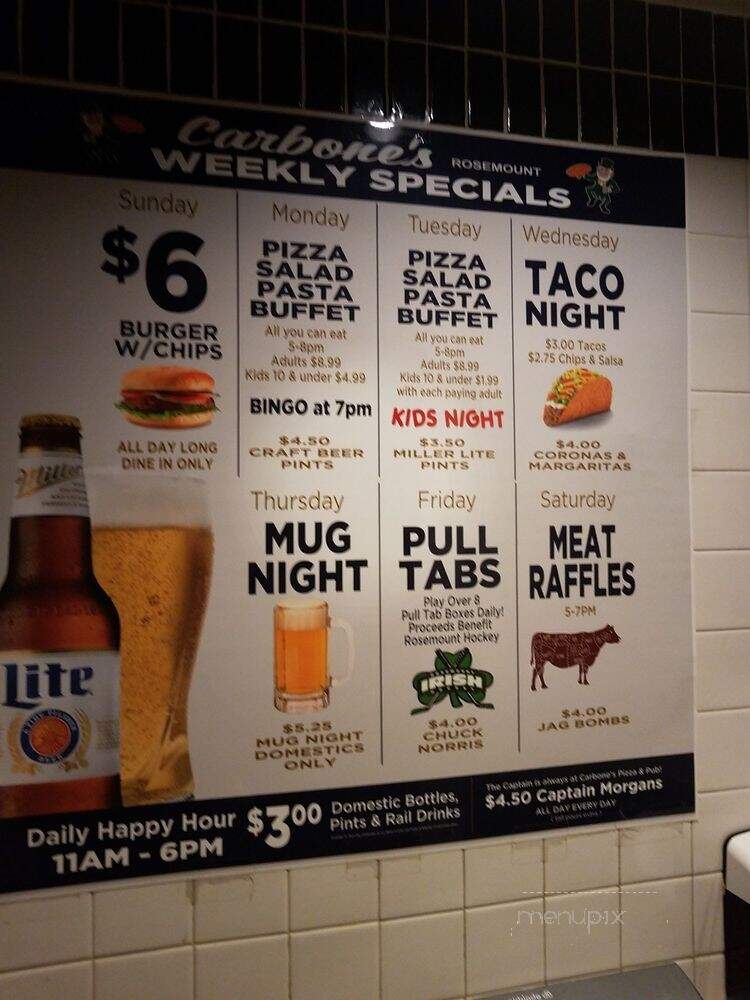 Carbone's Pizzeria - Rosemount, MN menu_pic