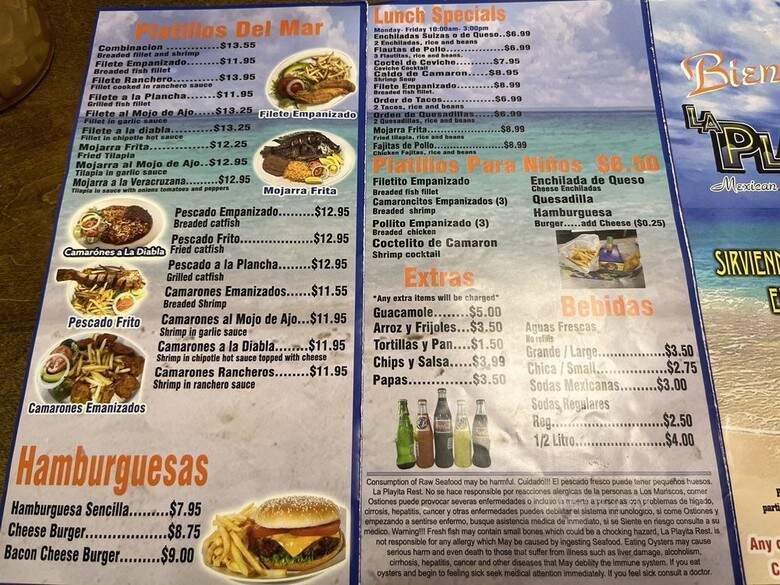 La Playita - Fort Worth, TX menu_pic