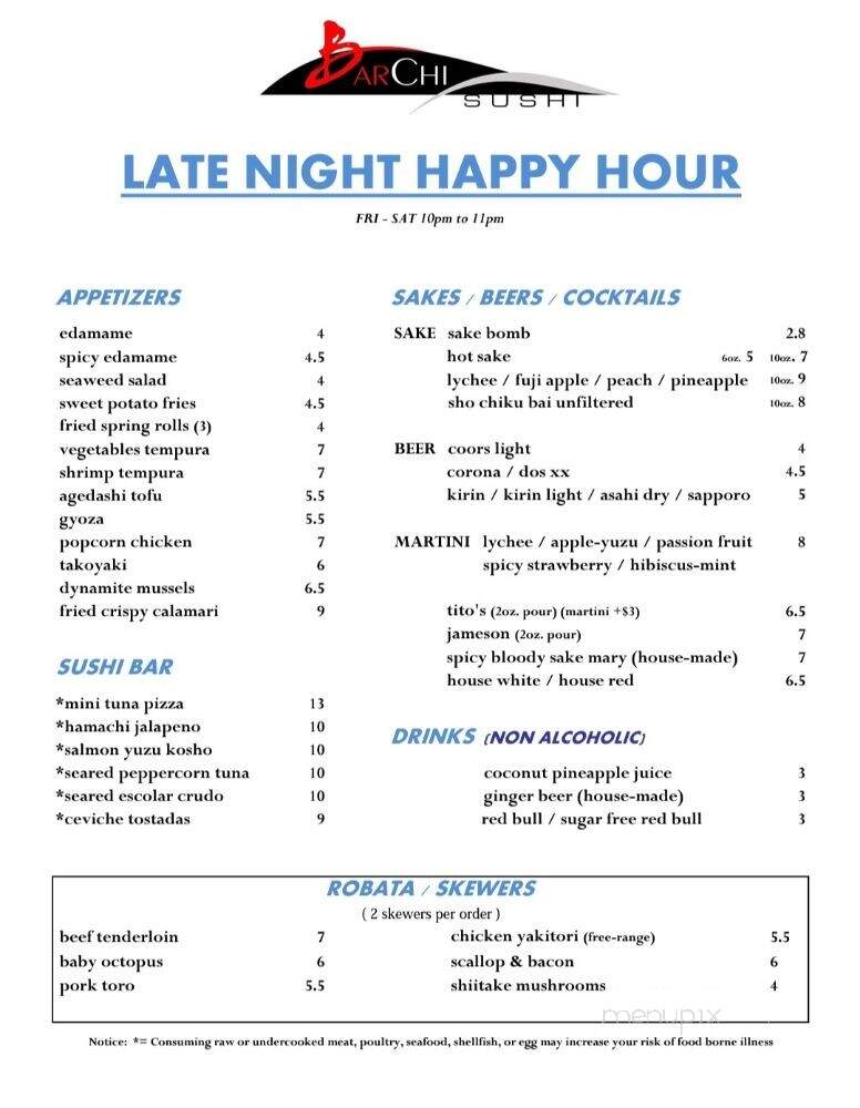 Bar Chi Sushi - Austin, TX menu_pic