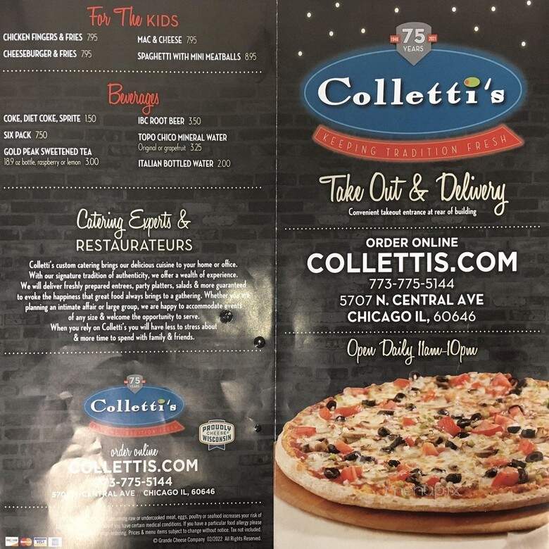 Colletti's - Chicago, IL menu_pic