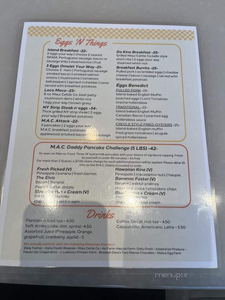 Mac 24-7 - Honolulu, HI menu_pic