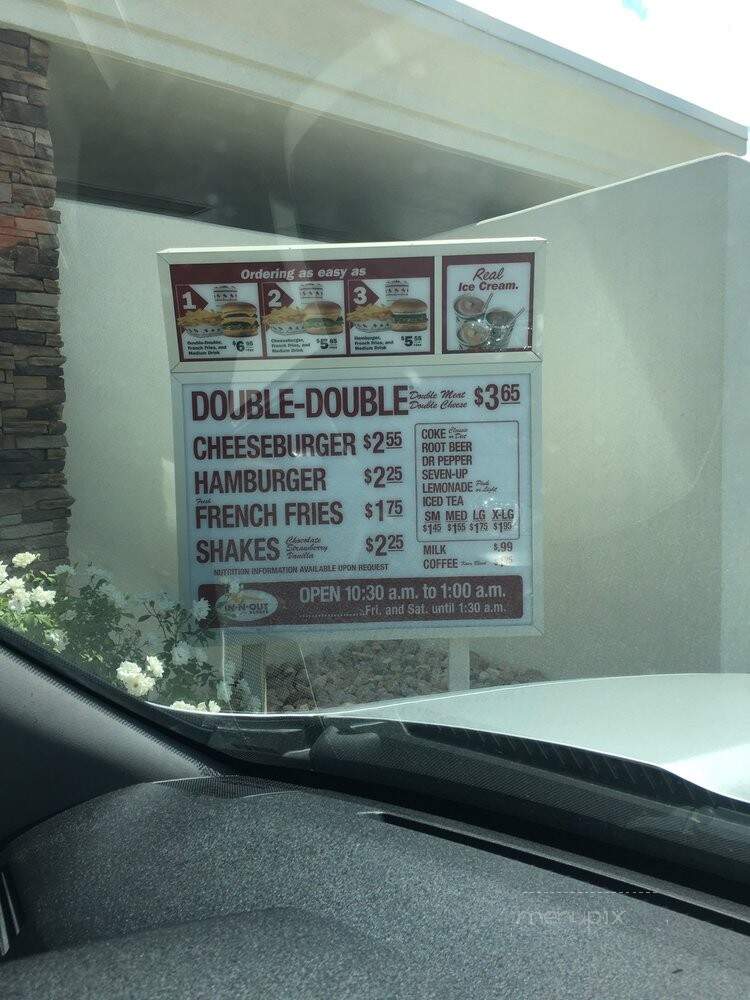 In N Out Burger - West Jordan, UT menu_pic
