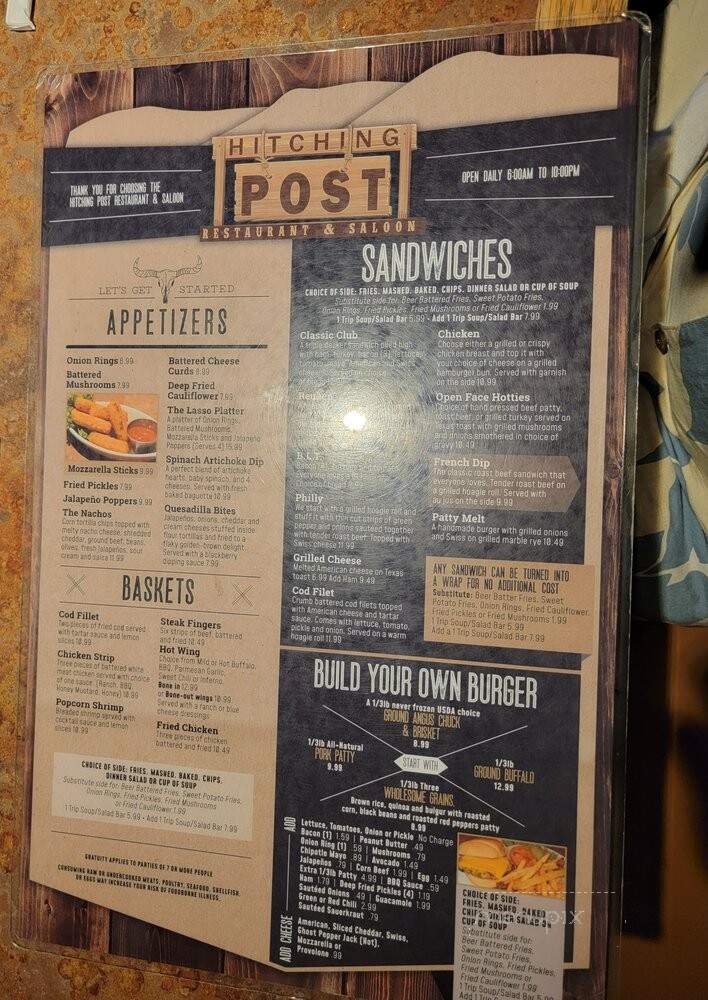 Wild Horse Saloon - Green River, WY menu_pic