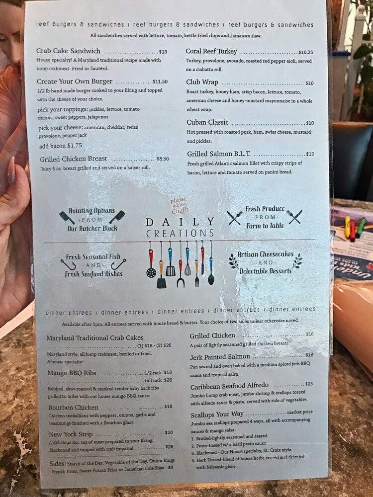 Hemingway's at the Coral Reef - Ocean City, MD menu_pic